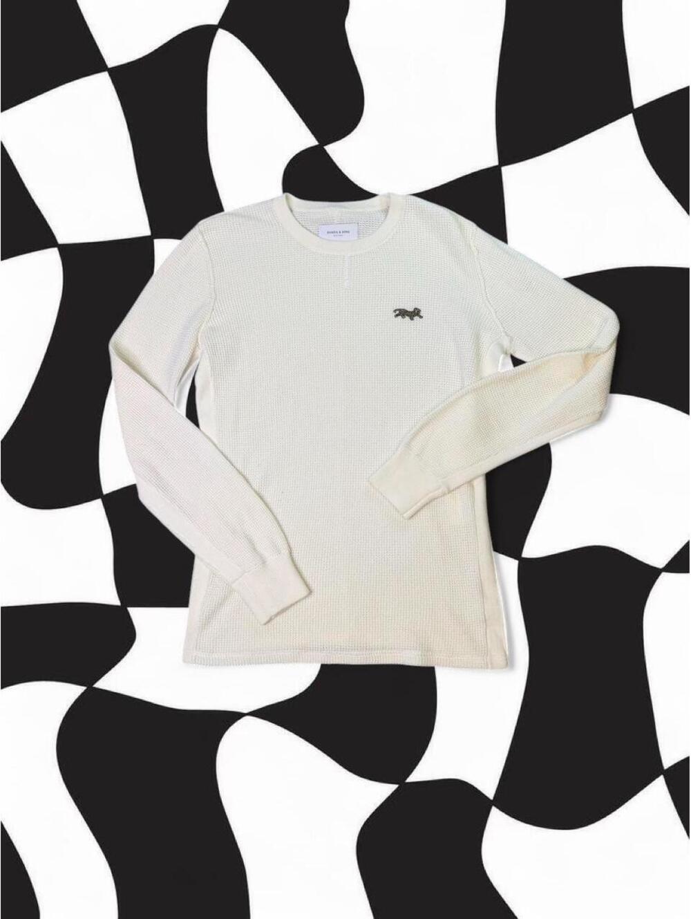 Ovadia & Sons cream long sleeve thermal shirt